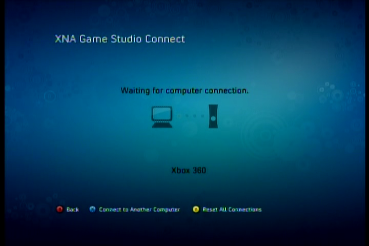 図9 Xbox 360 で PC の接続を待機する